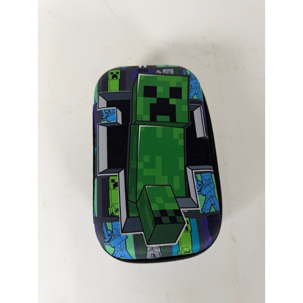 Minecraft Molded Fabric Zipper Pencil Case 8"x5" Multicolored